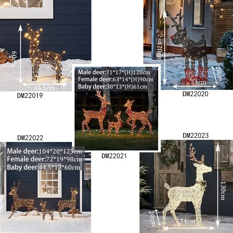 Wholesale LED Motif Light Rattan Reindeer – YZ-60121