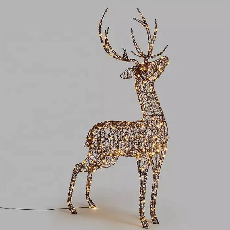 Wholesale LED Motif Light Rattan Reindeer – YZ-60122