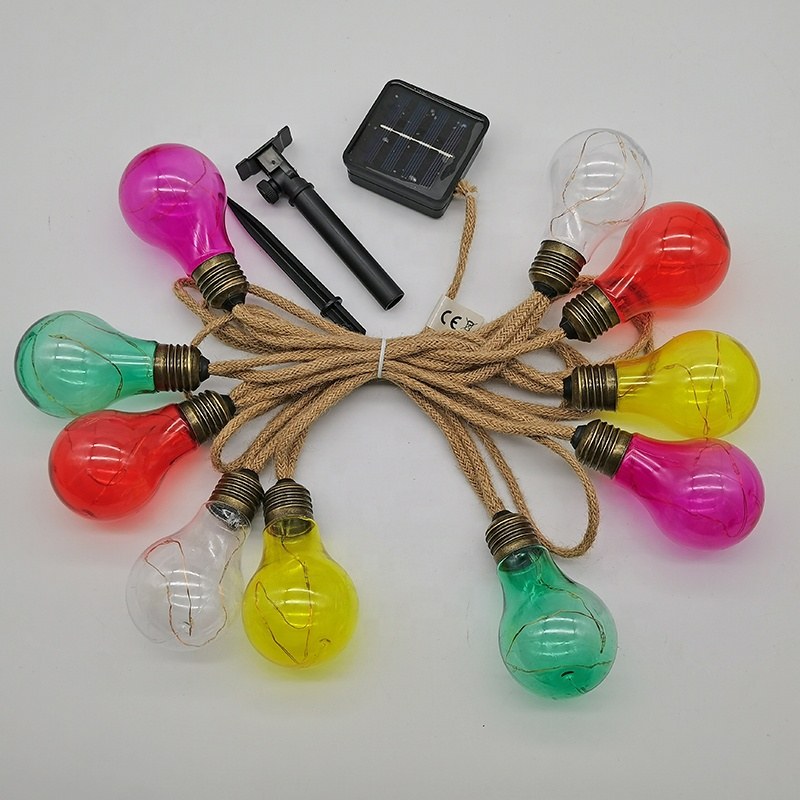 Solar LED String Light With A60 Colorful Bulb And – YZ-30017