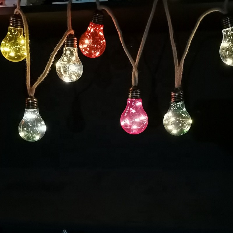 Solar LED String Light With A60 Colorful Bulb And – YZ-30017