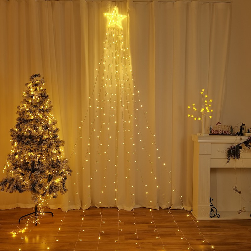 Wholesale LED Double Star Curtain Light Warm Wite – YZ-40020