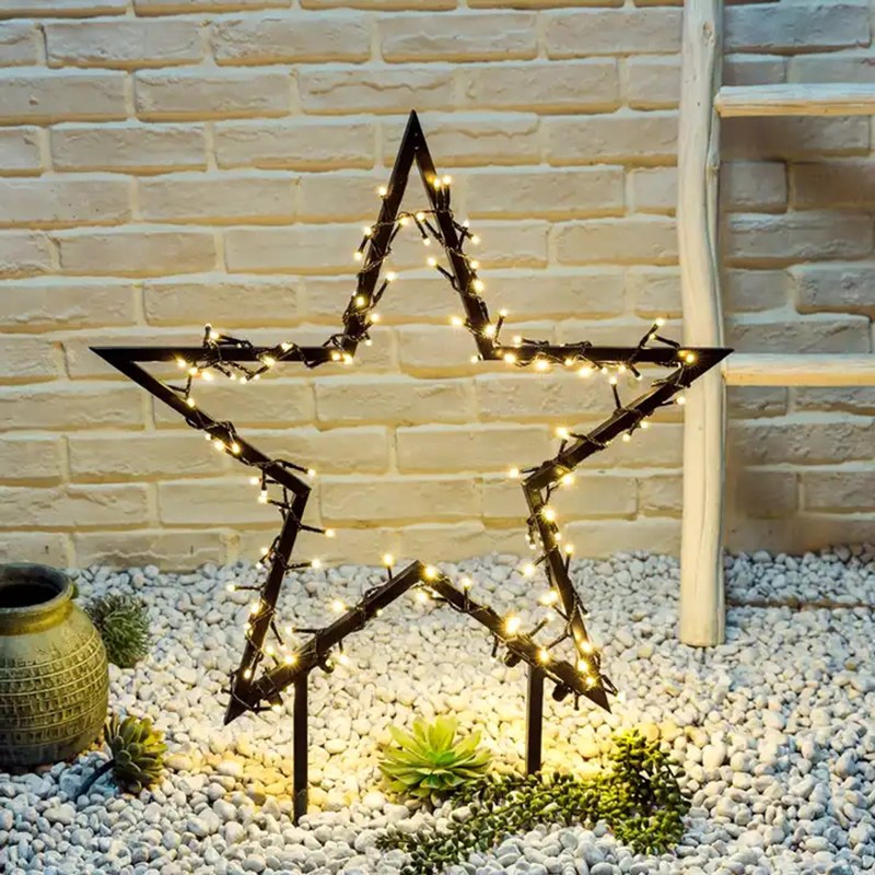 Wholesale Iron Metal Star Frame LED Garden Lights – YZ-50088
