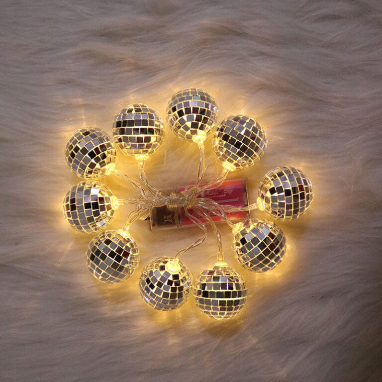 Wholesale LED String BO 10LED Mirror Ball White – YZ-90022