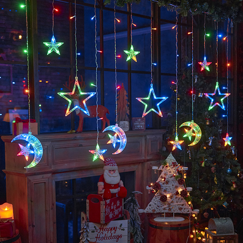 Wholesale LED 120LED Star Moon Curtain Light 1 – YZ-90020
