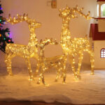 Wholesale LED Motif 3D Acrylic Deer Family Or – YZ-90122