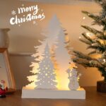 Wholesale LED PVC Board Tree With Snowman 19LED – YZ-90124